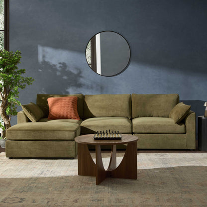 Miami Left Hand Chaise Sofa - Chenille Olive - DUSK