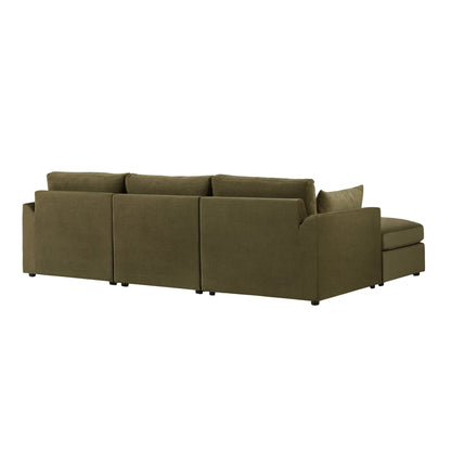 Miami Left Hand Chaise Sofa - Chenille Olive - DUSK