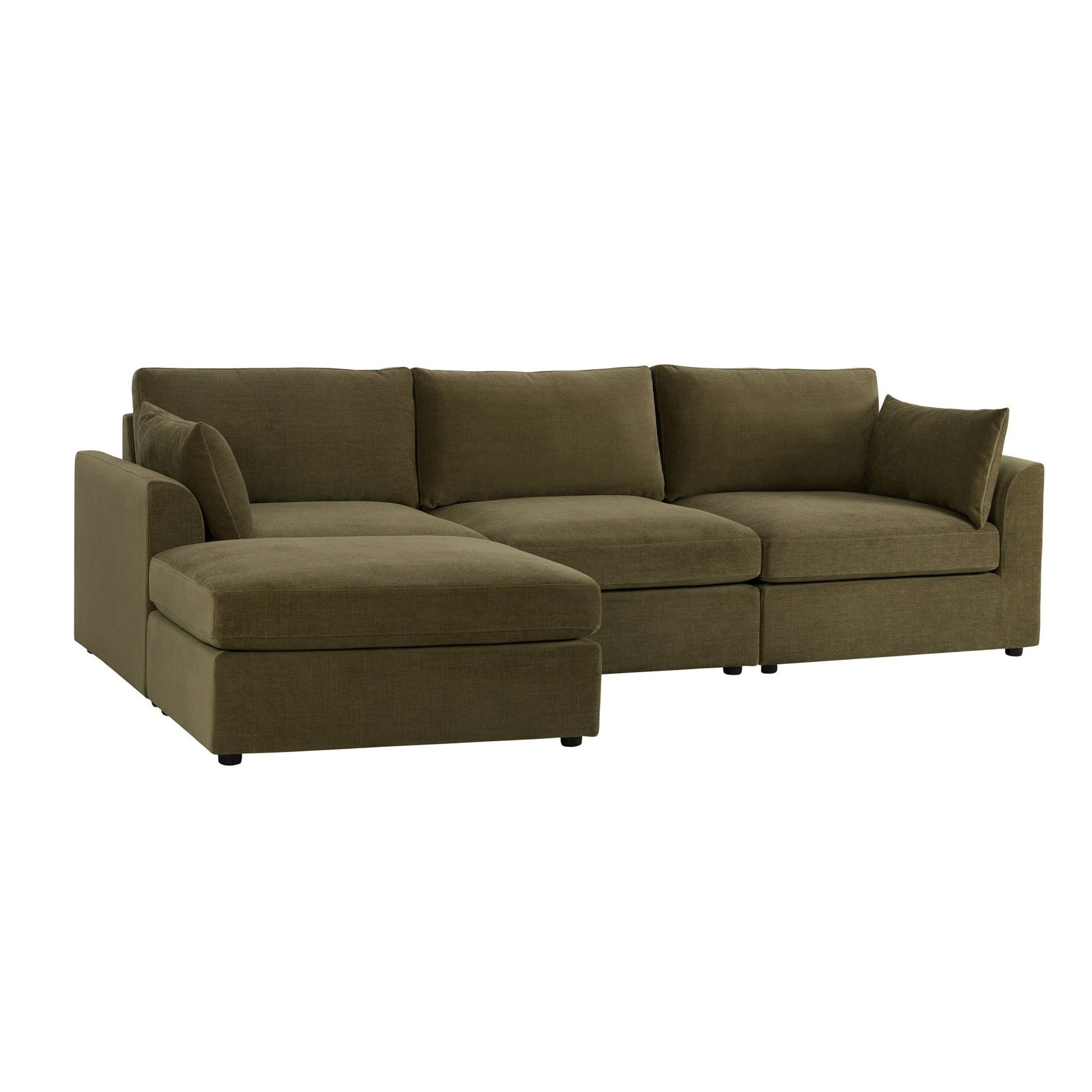 Miami Left Hand Chaise Sofa - Chenille Olive - DUSK