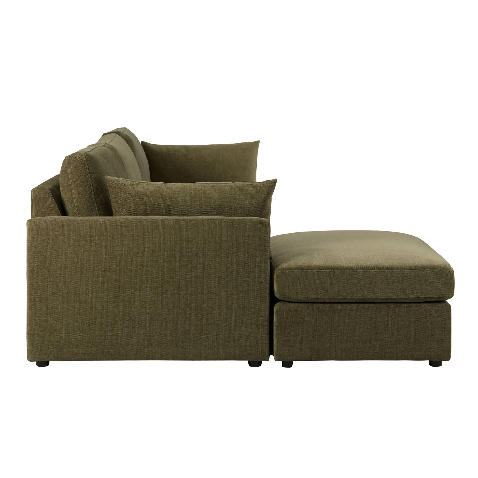 Miami Left Hand Chaise Sofa - Chenille Olive - DUSK