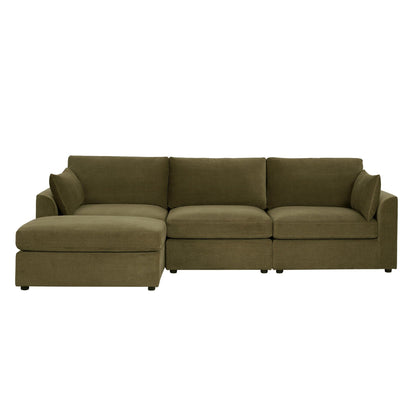 Miami Left Hand Chaise Sofa - Chenille Olive - DUSK