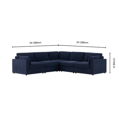 Miami Left Hand Corner Sofa - Chenille Navy - DUSK