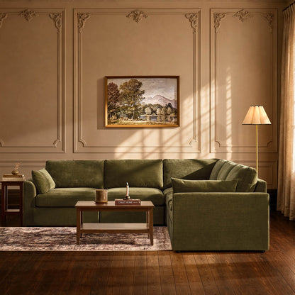 Miami Left Hand Corner Sofa - Chenille Olive - DUSK