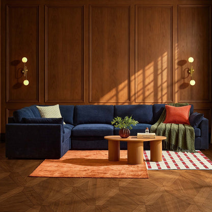 Miami Left Hand Large L-Shape Sofa - Chenille Navy - DUSK