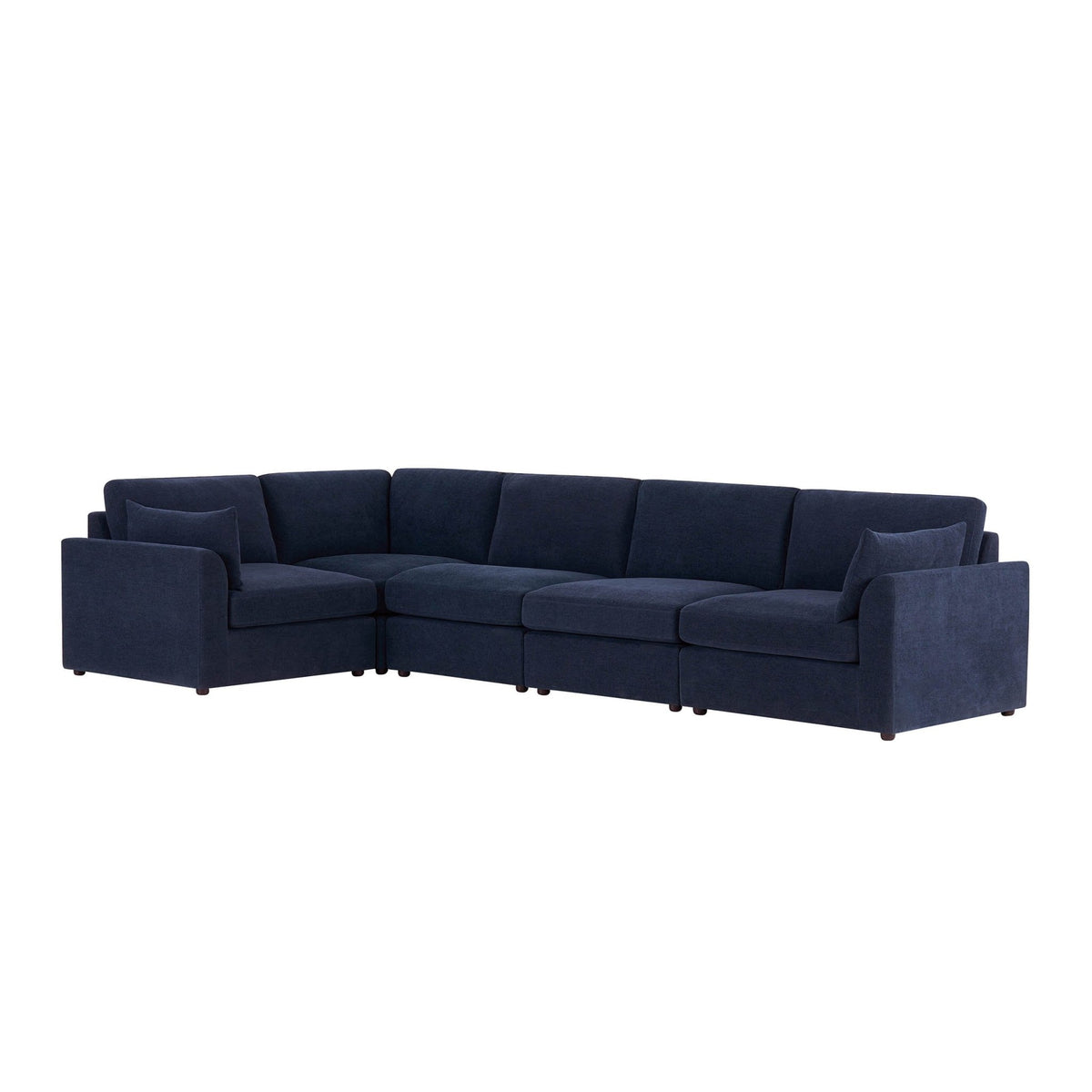 Miami Left Hand Large L-Shape Sofa - Chenille Navy - DUSK