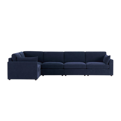 Miami Left Hand Large L-Shape Sofa - Chenille Navy - DUSK