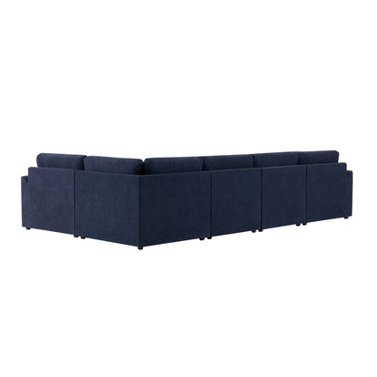 Miami Left Hand Large L-Shape Sofa - Chenille Navy - DUSK