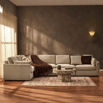 Miami Left Hand Large L-Shape Sofa - Chenille Oatmeal - DUSK