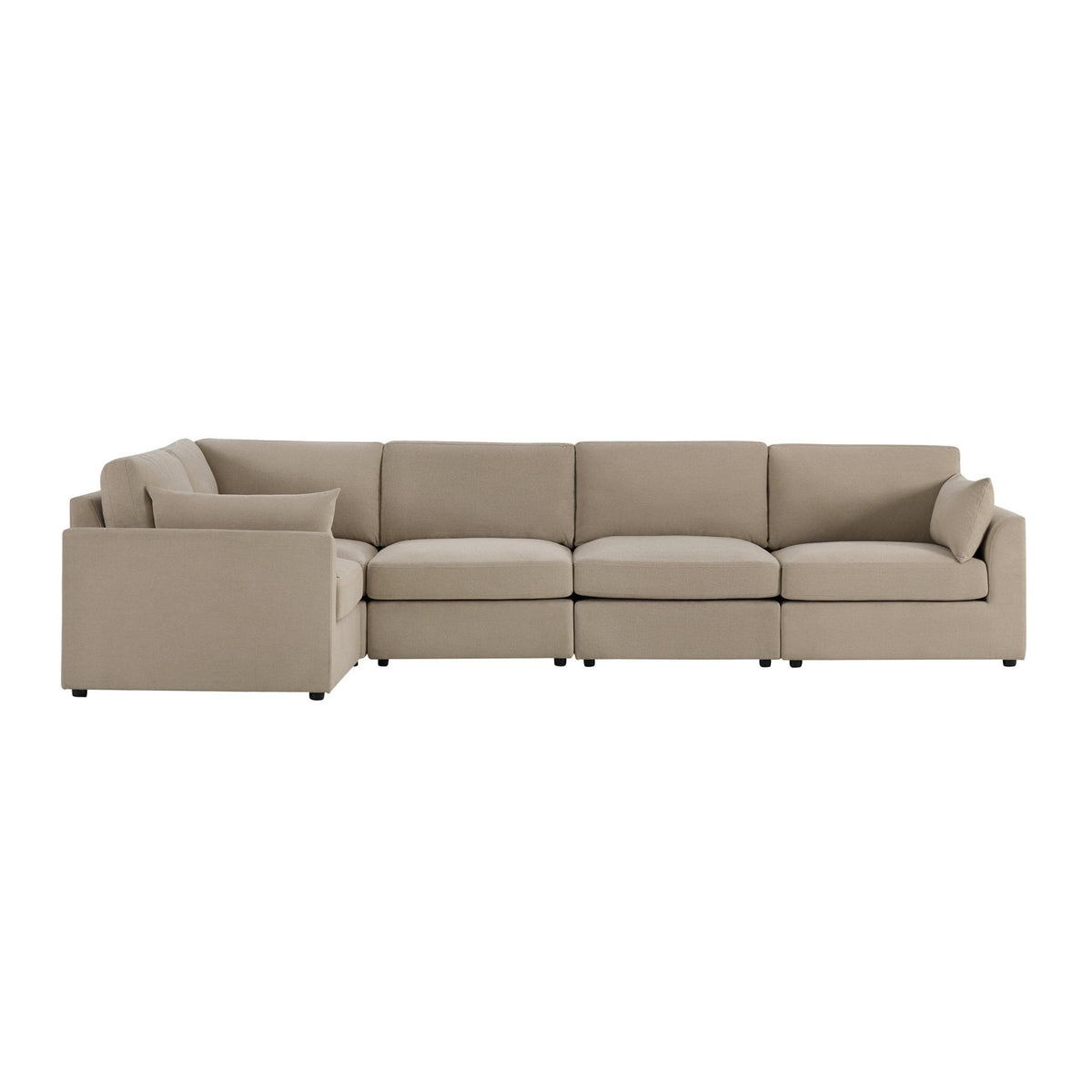 Miami Left Hand Large L-Shape Sofa - Chenille Oatmeal - DUSK