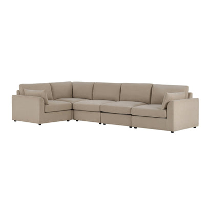 Miami Left Hand Large L-Shape Sofa - Chenille Oatmeal - DUSK