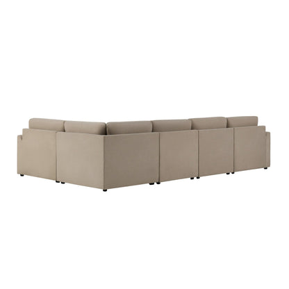 Miami Left Hand Large L-Shape Sofa - Chenille Oatmeal - DUSK