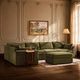 Miami Left Hand Large L-Shape Sofa - Chenille Olive - DUSK