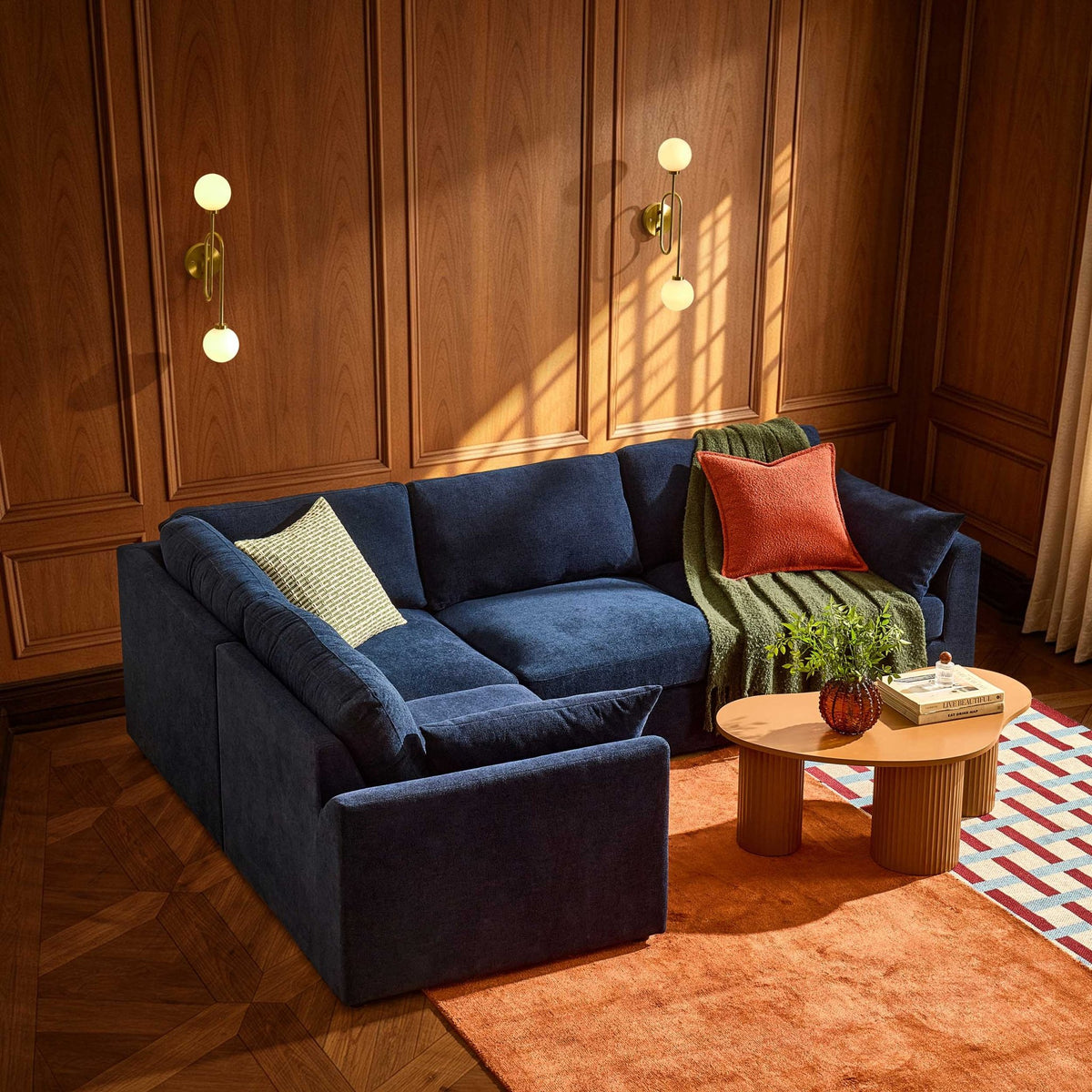 Miami Left Hand Small L-Shape Sofa - Chenille Navy - DUSK