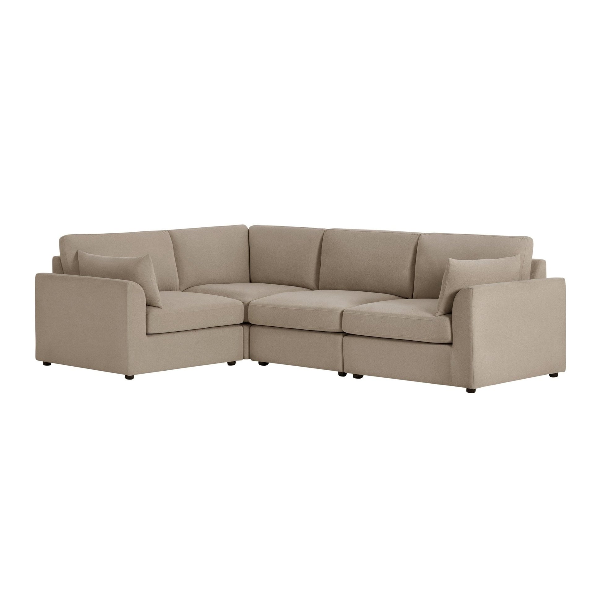 Miami Left Hand Small L-Shape Sofa - Chenille Oatmeal - DUSK