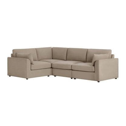 Miami Left Hand Small L-Shape Sofa - Chenille Oatmeal - DUSK