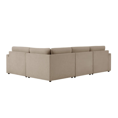 Miami Left Hand Small L-Shape Sofa - Chenille Oatmeal - DUSK