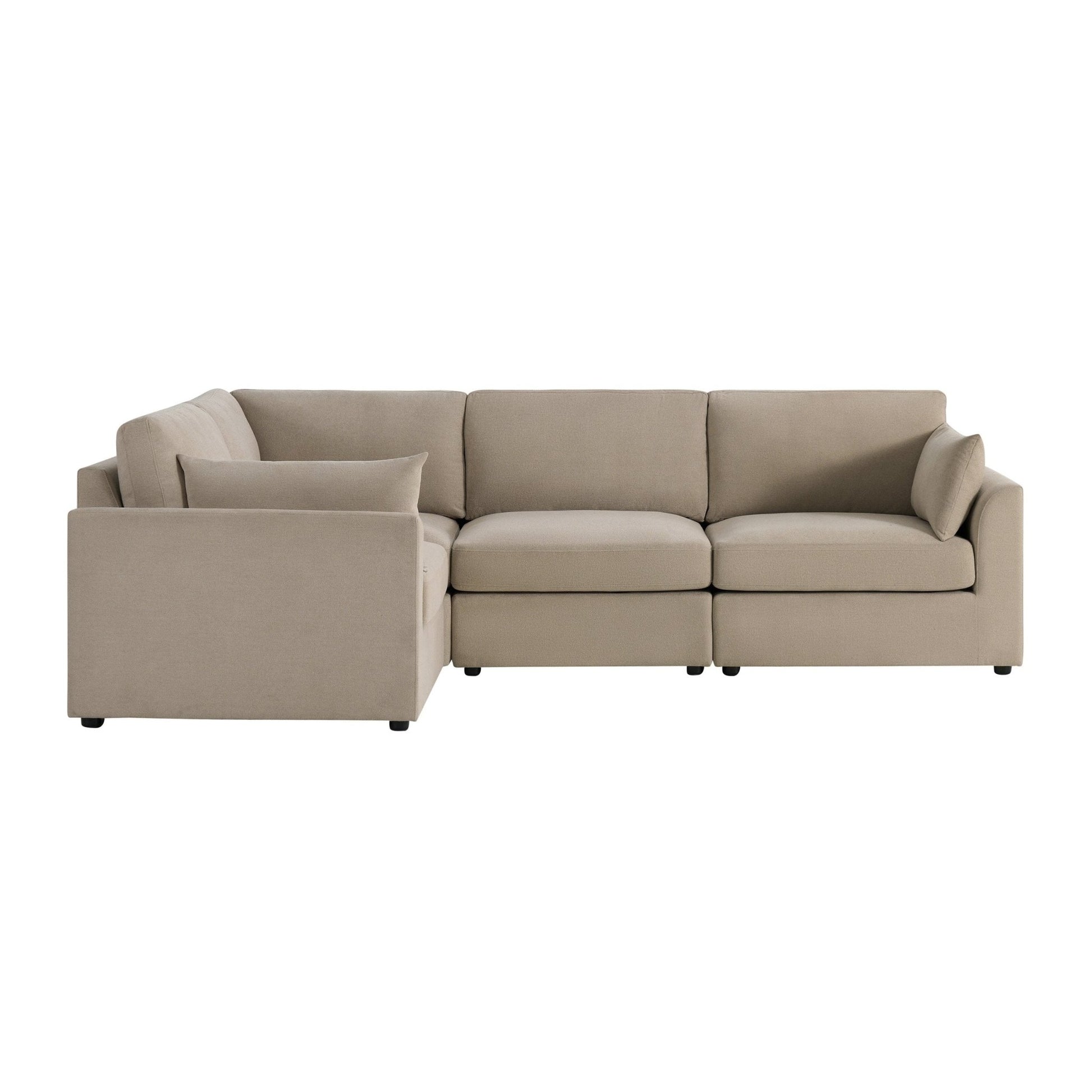Miami Left Hand Small L-Shape Sofa - Chenille Oatmeal - DUSK