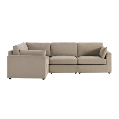 Miami Left Hand Small L-Shape Sofa - Chenille Oatmeal - DUSK