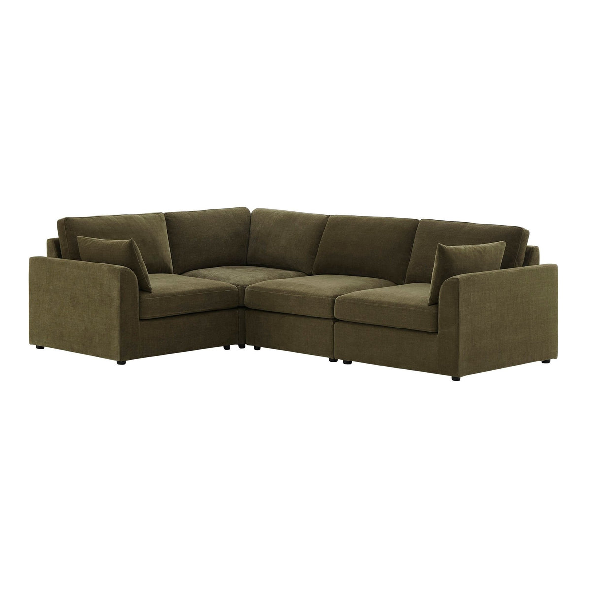 Miami Left Hand Small L-Shape Sofa - Chenille Olive - DUSK