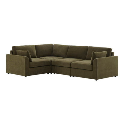 Miami Left Hand Small L-Shape Sofa - Chenille Olive - DUSK