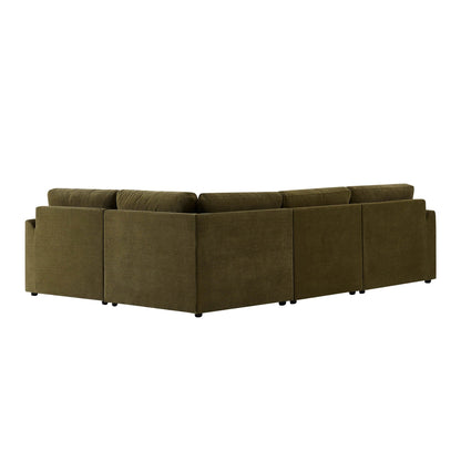 Miami Left Hand Small L-Shape Sofa - Chenille Olive - DUSK