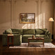 Miami Left Hand Small L-Shape Sofa - Chenille Olive - DUSK