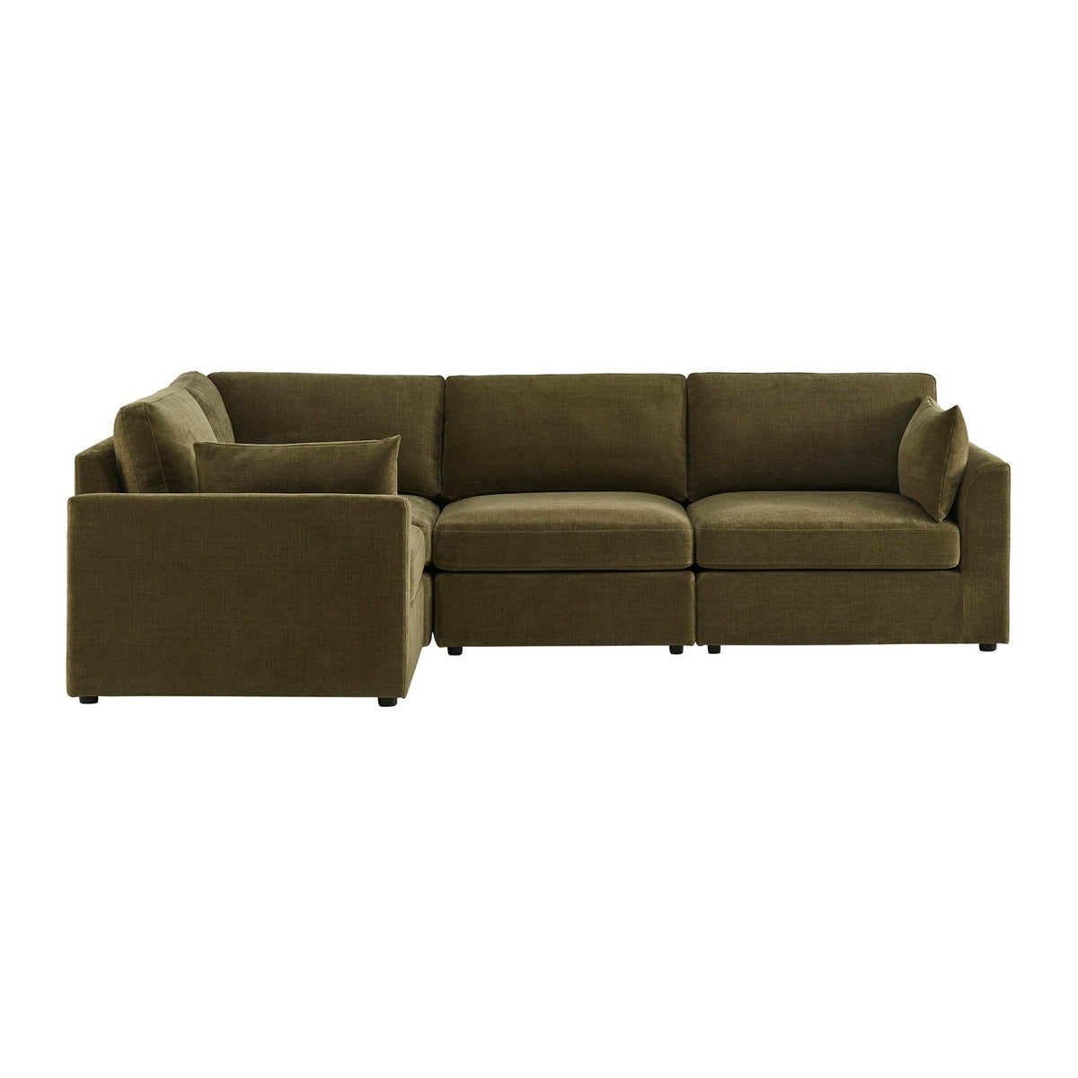 Miami Left Hand Small L-Shape Sofa - Chenille Olive - DUSK