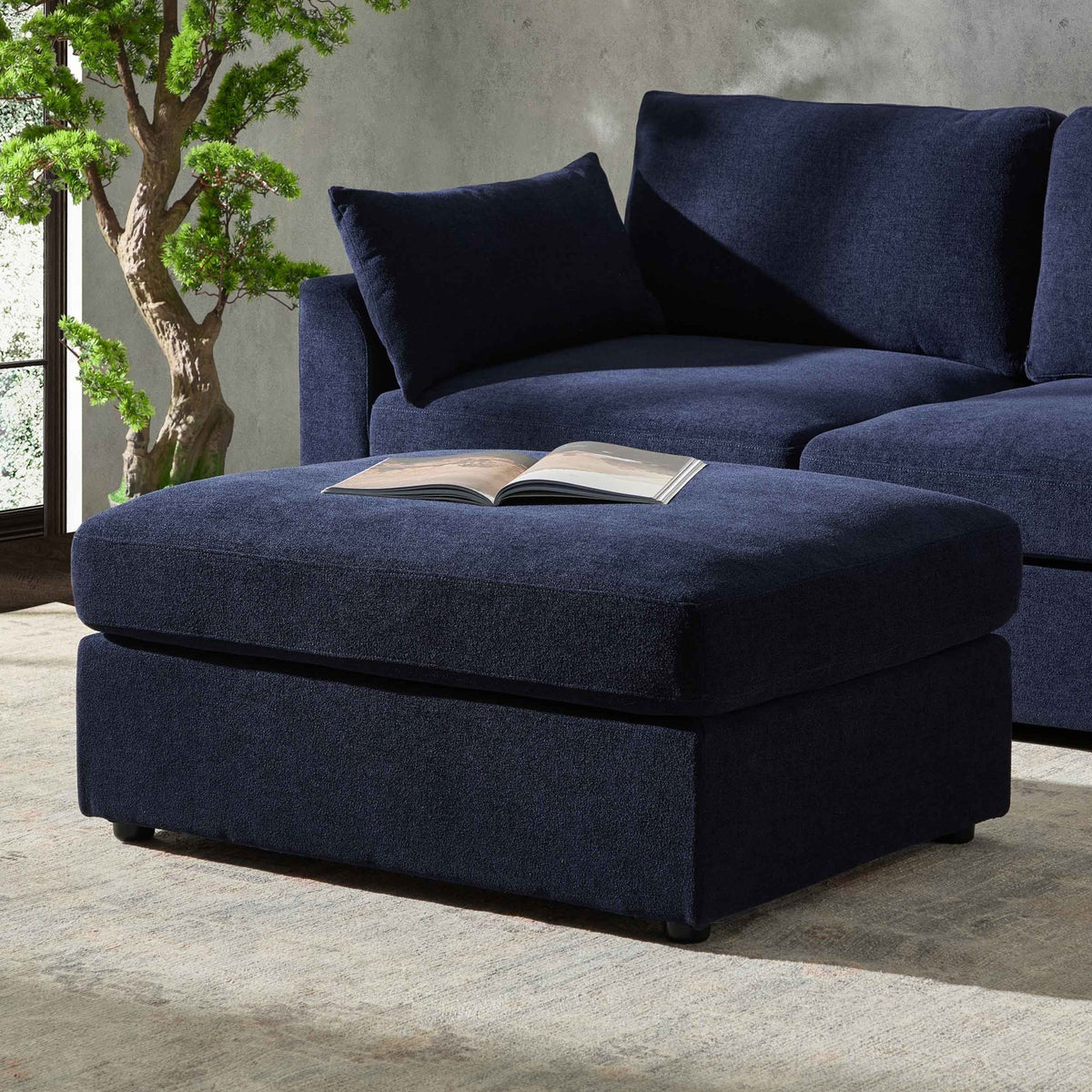 Miami Pouffe - Chenille Navy - DUSK