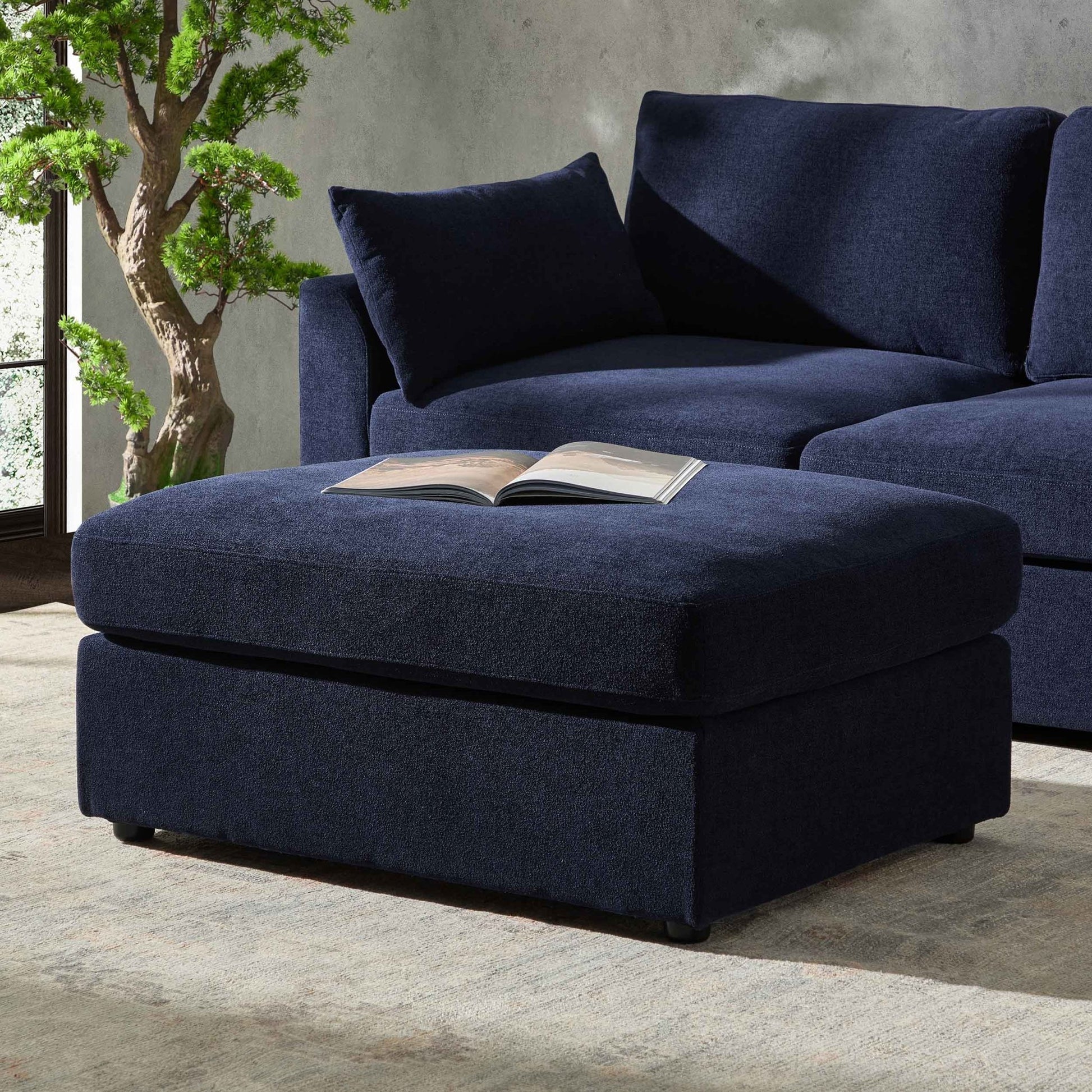 Miami Pouffe - Chenille Navy - DUSK