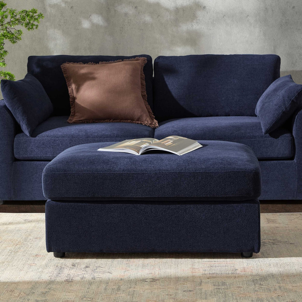 Miami Pouffe - Chenille Navy - DUSK