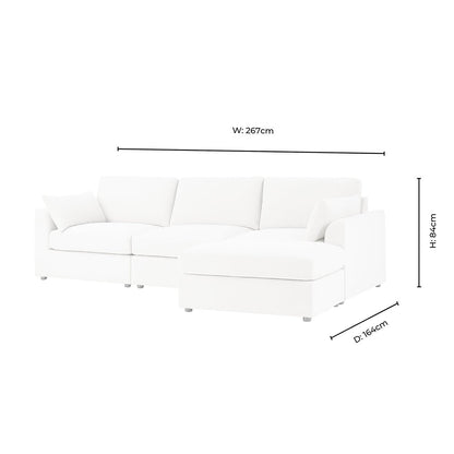 Miami Right Hand Chaise Sofa - Chenille Oatmeal - DUSK