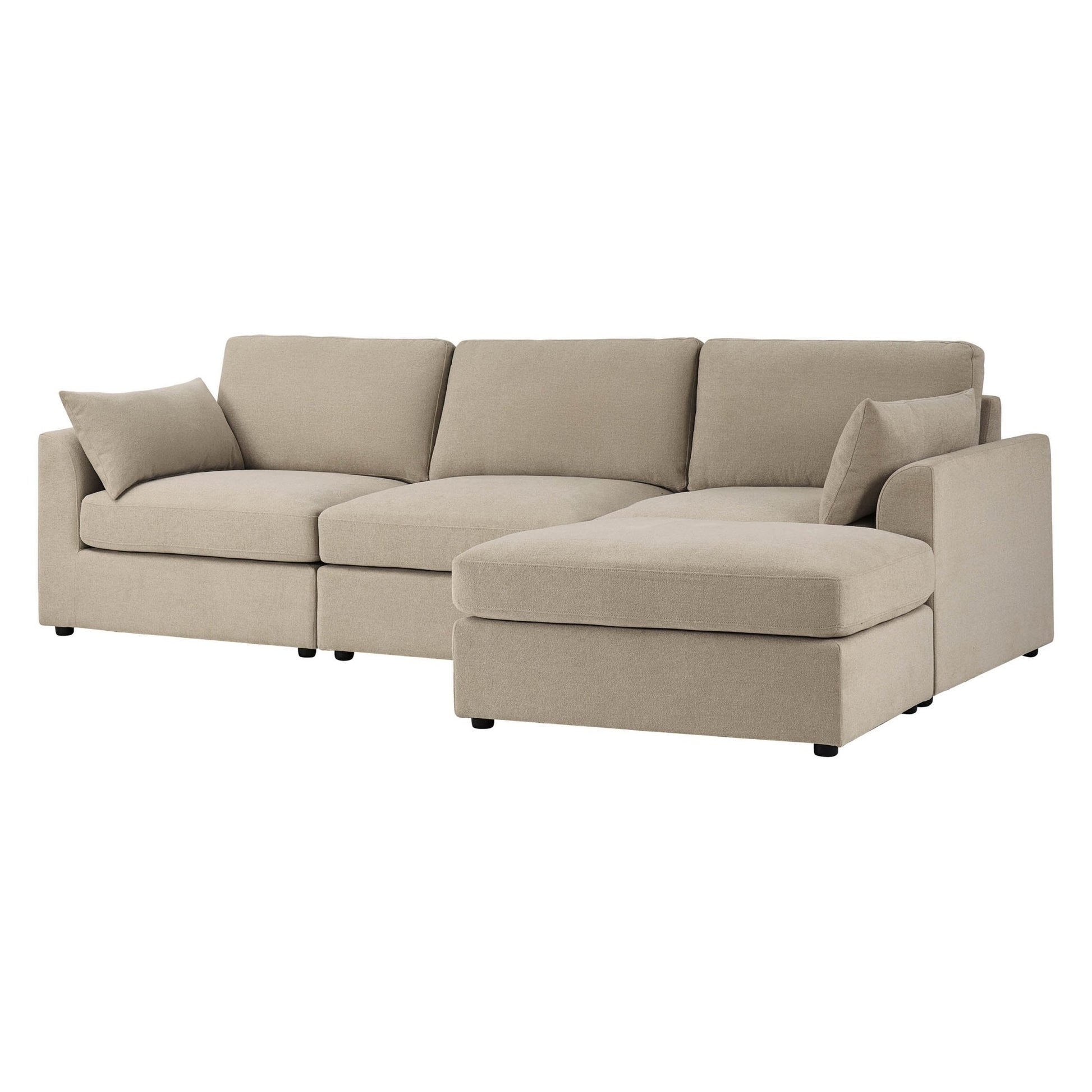Miami Right Hand Chaise Sofa - Chenille Oatmeal - DUSK