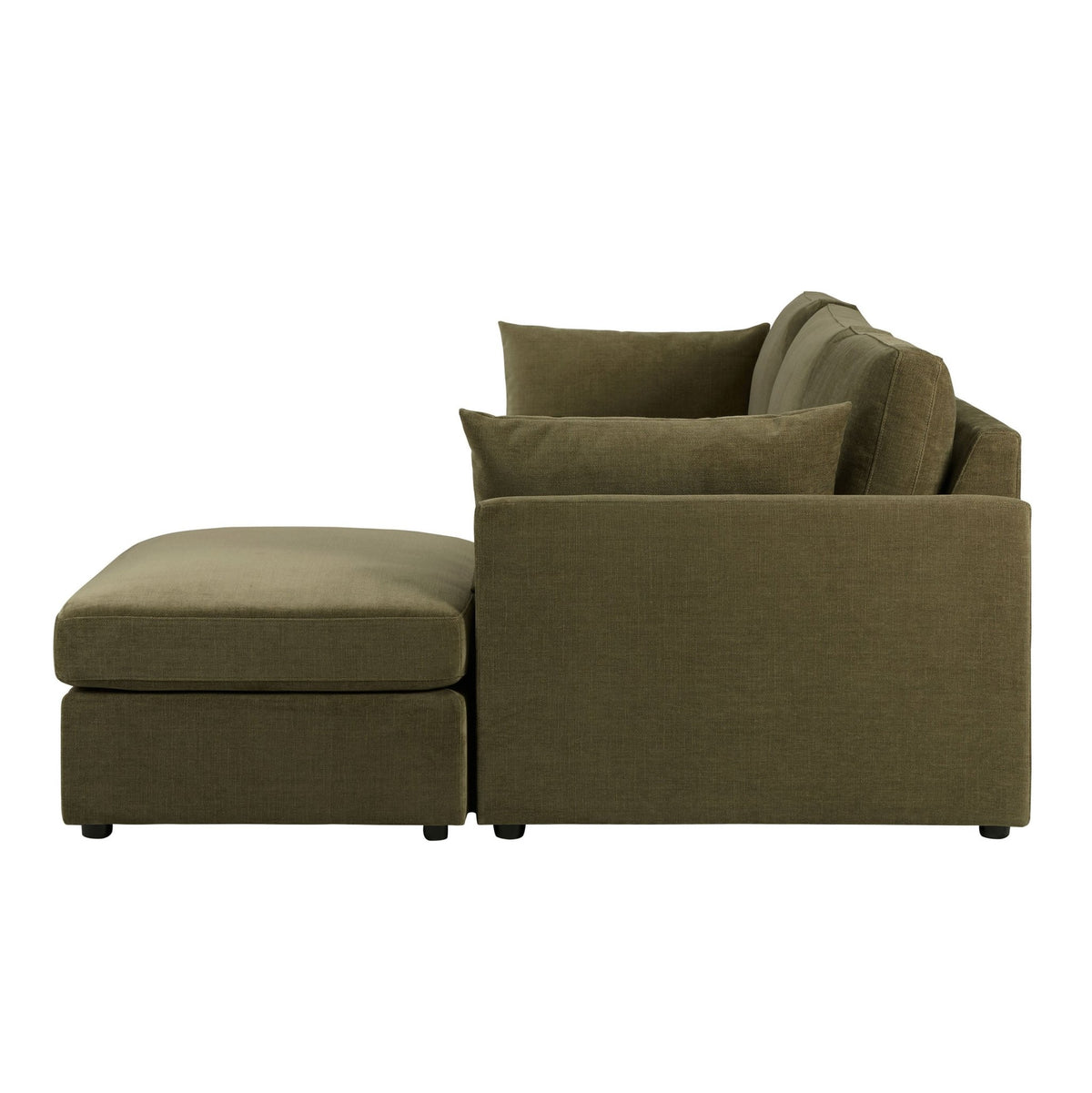 Miami Right Hand Chaise Sofa - Chenille Olive - DUSK