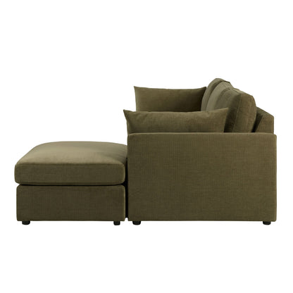 Miami Right Hand Chaise Sofa - Chenille Olive - DUSK