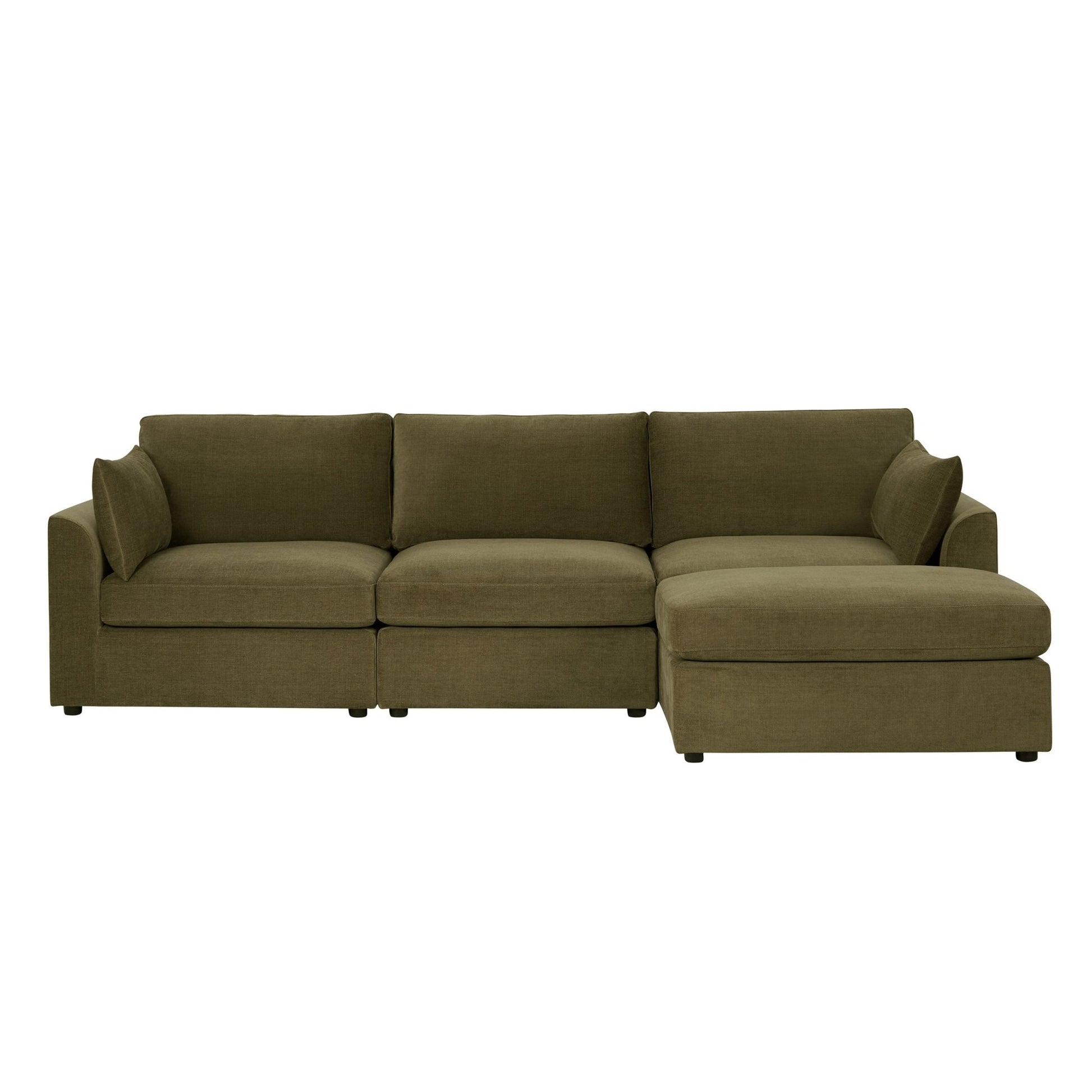 Miami Right Hand Chaise Sofa - Chenille Olive - DUSK