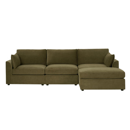 Miami Right Hand Chaise Sofa - Chenille Olive - DUSK