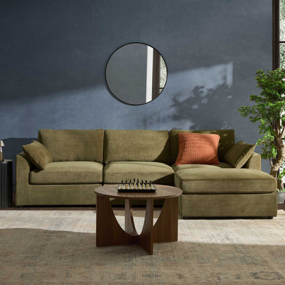 Miami Right Hand Chaise Sofa - Chenille Olive - DUSK