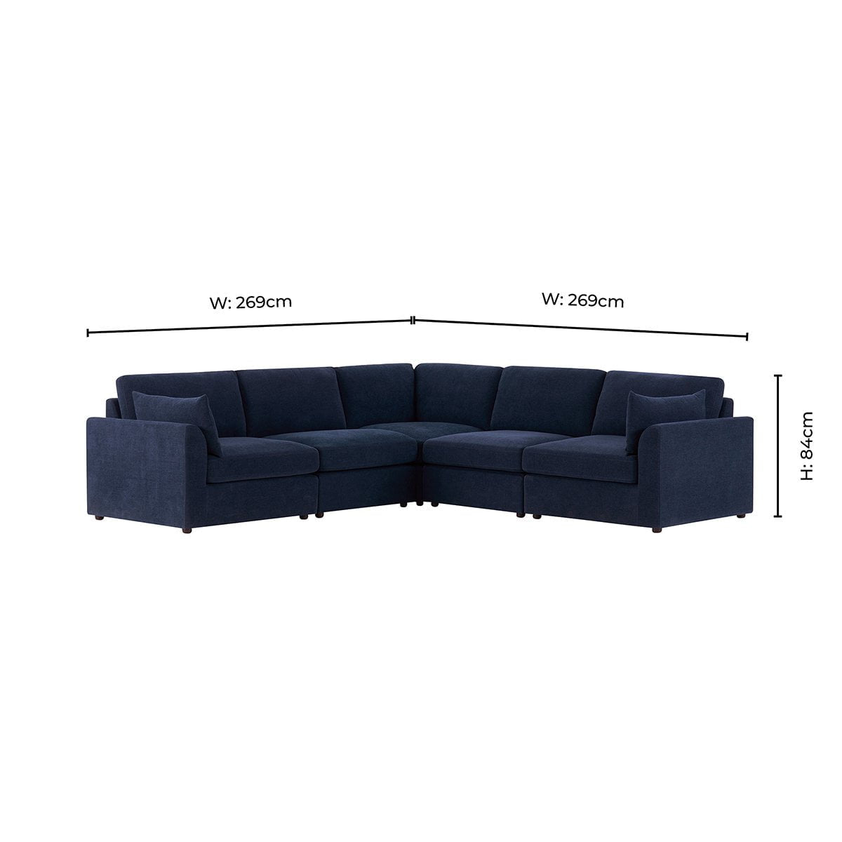Miami Right Hand Corner Sofa - Chenille Navy - DUSK
