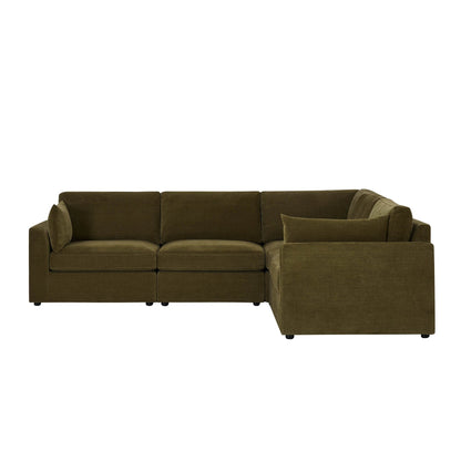 Miami Right Hand Corner Sofa - Chenille Olive - DUSK