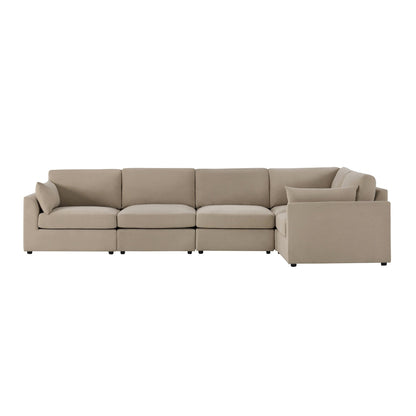 Miami Right Hand Large L-Shape Sofa - Chenille Oatmeal - DUSK