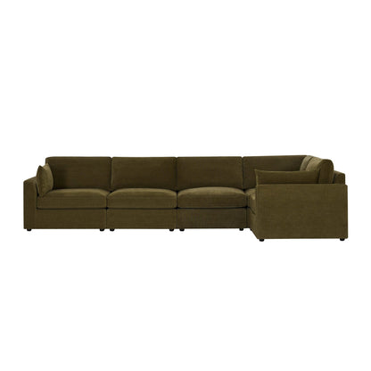 Miami Right Hand Large L-Shape Sofa - Chenille Olive - DUSK