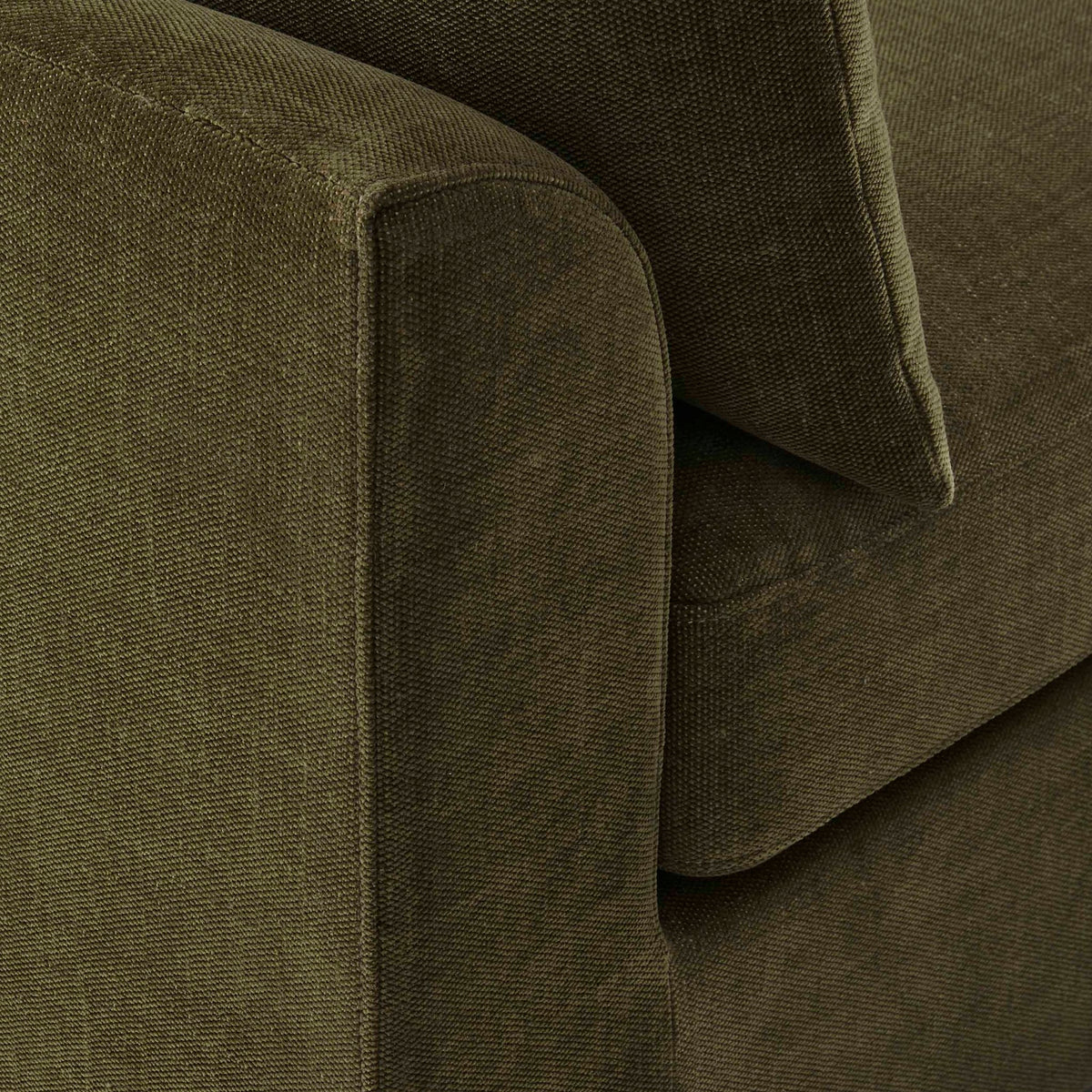 Miami Right Hand Large L-Shape Sofa - Chenille Olive - DUSK