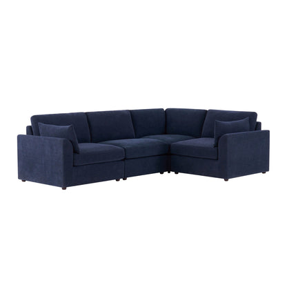 Miami Right Hand Small L-Shape Sofa - Chenille Navy - DUSK