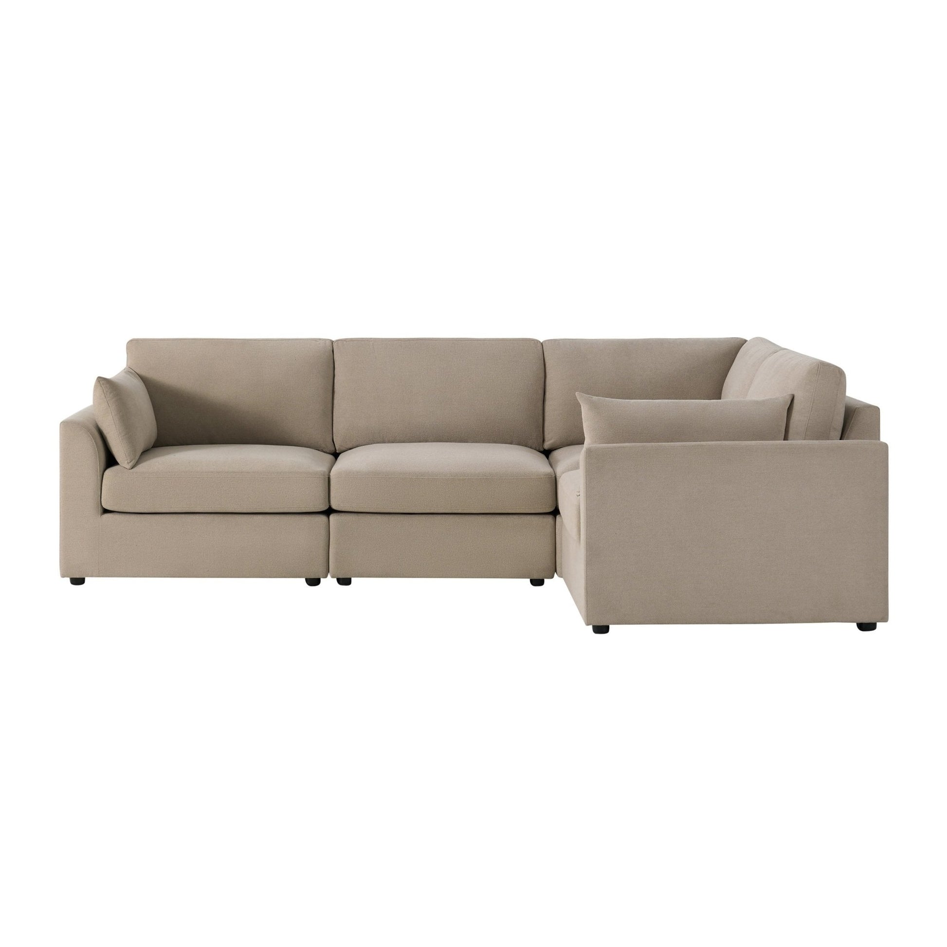 Miami Right Hand Small L-Shape Sofa - Chenille Oatmeal - DUSK