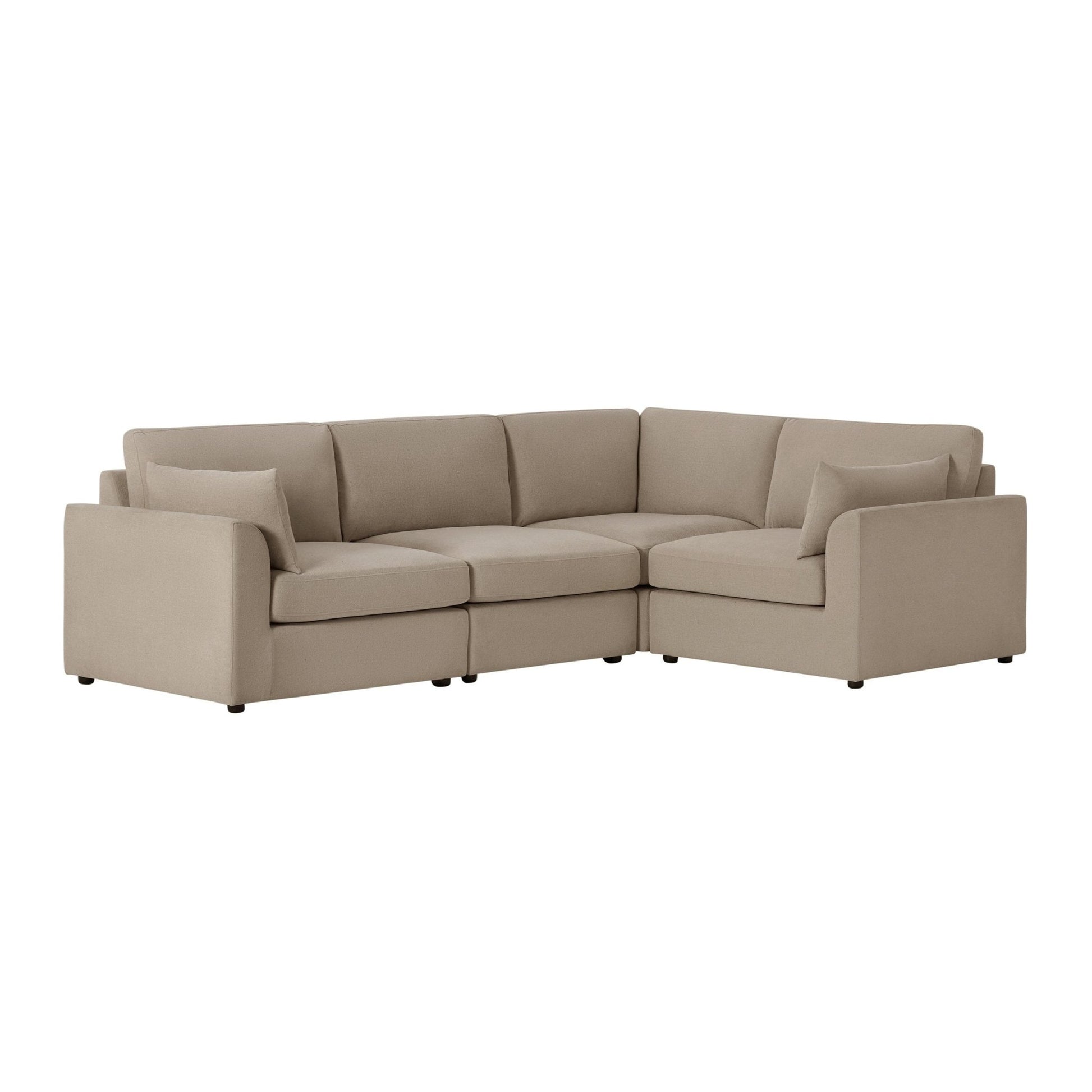 Miami Right Hand Small L-Shape Sofa - Chenille Oatmeal - DUSK