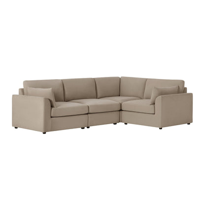 Miami Right Hand Small L-Shape Sofa - Chenille Oatmeal - DUSK