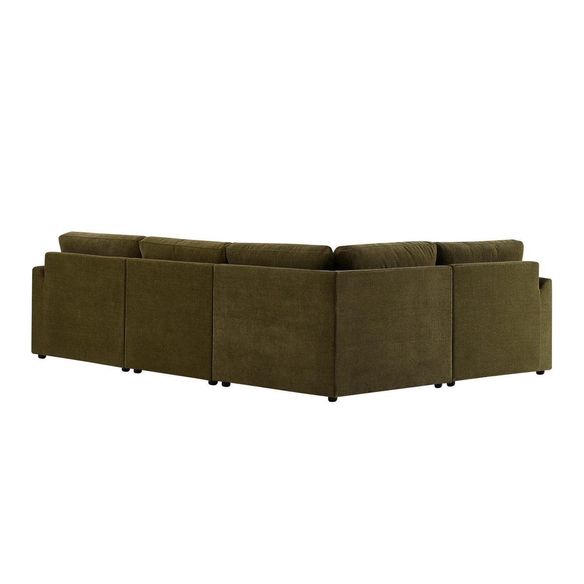 Miami Right Hand Small L-Shape Sofa - Chenille Olive - DUSK