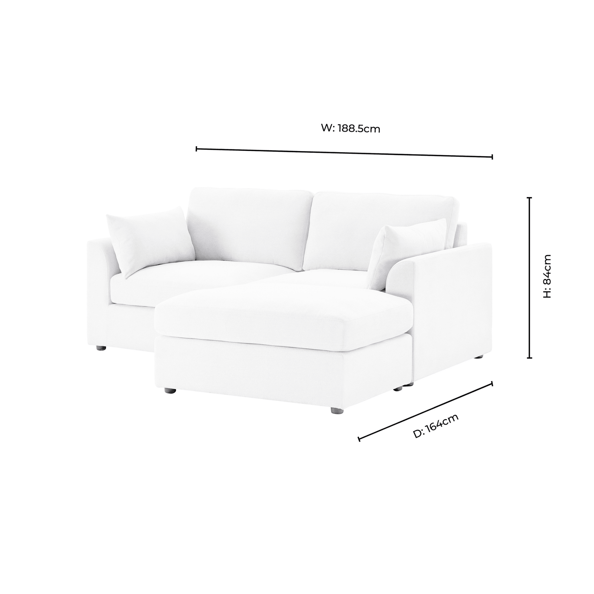 Miami Small Chaise Sofa - Chenille Navy - DUSK