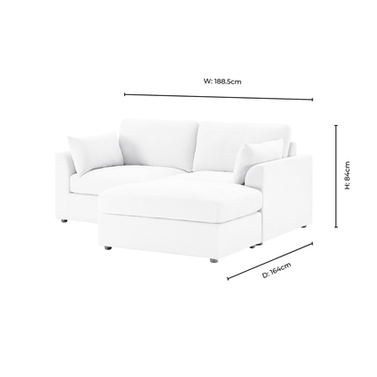 Miami Small Chaise Sofa - Chenille Navy - DUSK