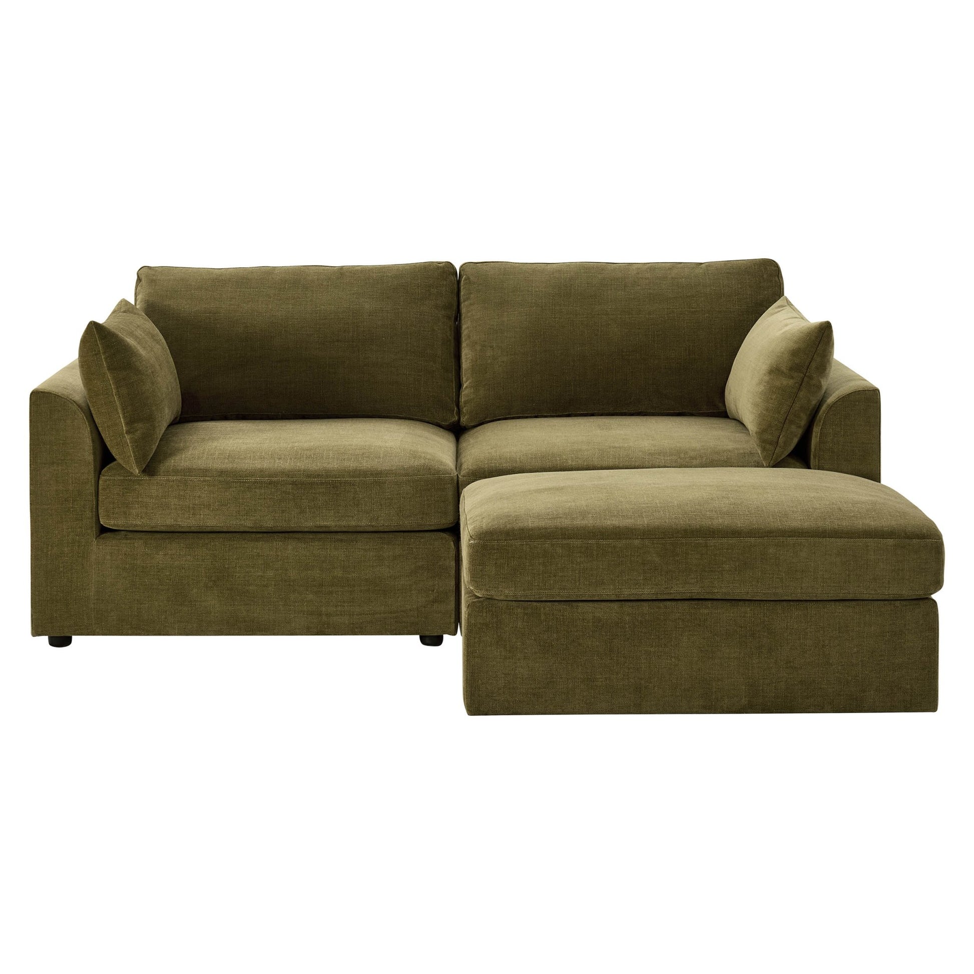 Miami Small Chaise Sofa - Chenille Olive - DUSK